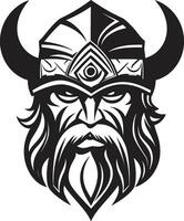 Berserker Brotherhood A Fierce Viking Icon Ebon Conqueror A Viking Leader in Vector