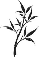 zen jardín encanto negro logo con bambú planta elegante armonía en negro bambú vector icono