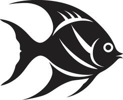 Elegant Angelfish Emblem Black Logo Art Black Beauty Unleashed Angelfish Vector Logo