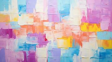 Abstract rough colorful multi-colored art painting texture, with oil brushstroke paint on canvas, AI Generative photo