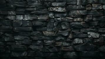 Close-Up of natural stone texture flat wall background, Rough grey stonework backdrop. AI Generative photo