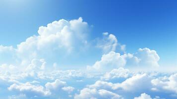 Beautiful blue sky and clouds with daylight natural background. AI Generative photo