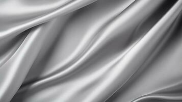 Grey fabric cloth texture background with abstract soft waves. AI Generative photo