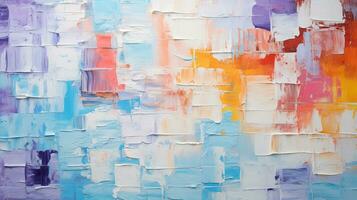 Abstract rough colorful multi-colored art painting texture, with oil brushstroke paint on canvas, AI Generative photo