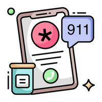 Perfect design icon of mobile 911 call vector