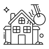 An icon design of wrecking building vector