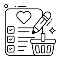 icono de diseño perfecto de lista de compras vector