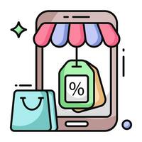 icono de diseño único de compras en línea vector