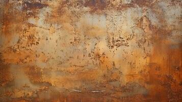 Brown rust wall textured surface or galvanized steel texture for the background. AI Generative photo