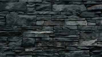 Close-Up of natural stone texture flat wall background, Rough grey stonework backdrop. AI Generative photo