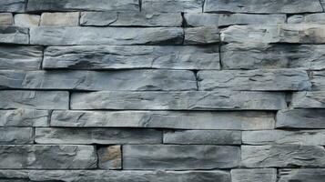 Close-Up of natural stone texture flat wall background, Rough grey stonework backdrop. AI Generative photo