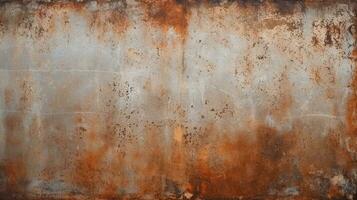 Brown rust wall textured surface or galvanized steel texture for the background. AI Generative photo