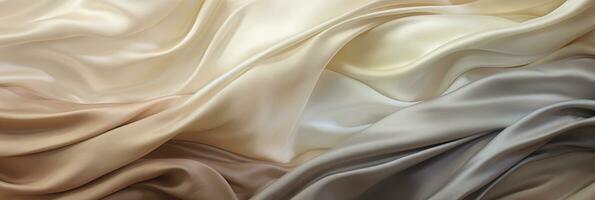 Smooth silk fabric cloth texture background with abstract soft waves. AI Generative photo