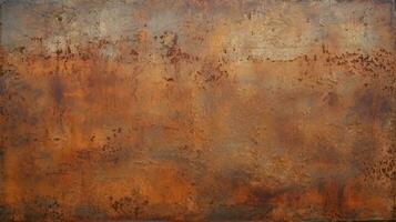 Brown rust wall textured surface or galvanized steel texture for the background. AI Generative photo