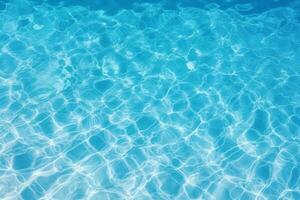 Top view of the blue water texture in the swimming pool background. AI Generative photo