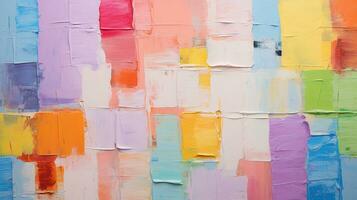 Abstract rough colorful multi-colored art painting texture, with oil brushstroke paint on canvas, AI Generative photo