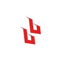 letter bb red geometric logo vector