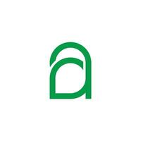 letter a leaf simple geometric line logo vector