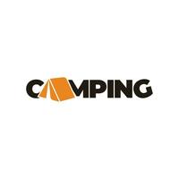 text letter camping tent symbol typograph vector