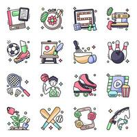 Pack of Hobbies Flat Icons vector