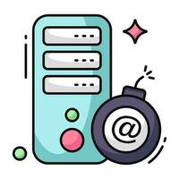 Cyber bomb icon, editable flat icon vector