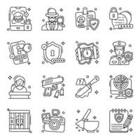 Pack of Security line Icons vector