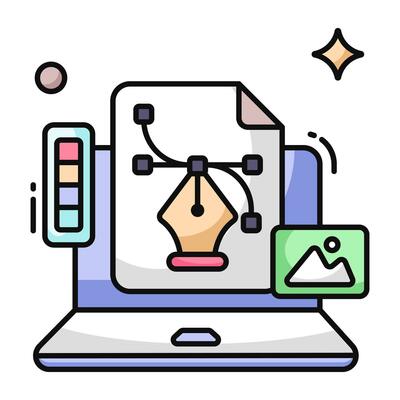 Trendy design icon of bezier file
