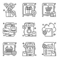 Pack of Spending line Icons vector