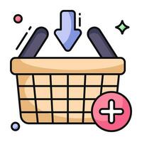 A creative design icon of add to basket vector