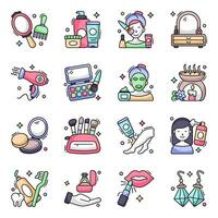 Pack of Fashion Accessories Flat Icons vector