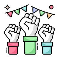 Modern design icon of raise hands vector