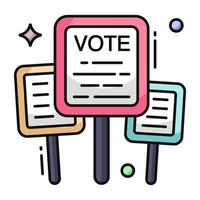 Conceptual flat design icon of vote board vector
