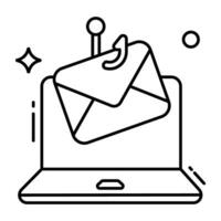 A colored design icon of mail phishing vector