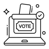 Conceptual line design icon of online voting vector