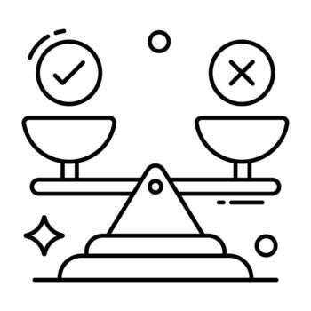 Conceptual flat design icon of equilibrium vector