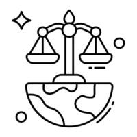 Unique design icon of global justice vector