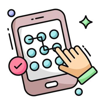 Modern design icon of pattern lock vector