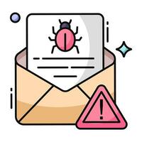 Bug mail icon in editable design vector