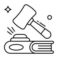 Conceptual line design icon of law book vector