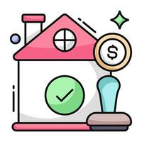 An icon design of authorized housing loan vector