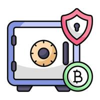 A flat design icon of bank vault security vector