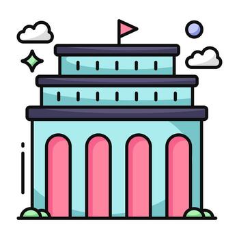 Unique design icon of govt building vector