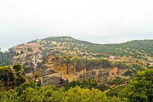 Meteora cliffs and monasteries photo