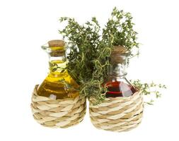 Oil and Vinegar with thyme photo