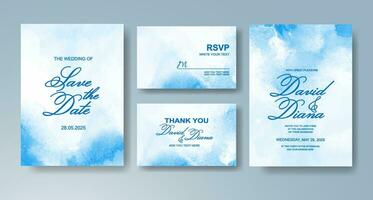 Wedding invitation with abstract watercolor background vector