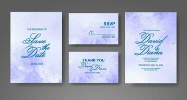 Wedding invitation with abstract watercolor background vector