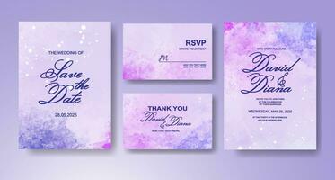 Wedding invitation with abstract watercolor background vector