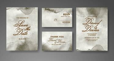 Wedding invitation with abstract watercolor background vector