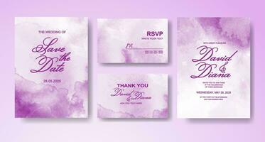 Wedding invitation with abstract watercolor background vector