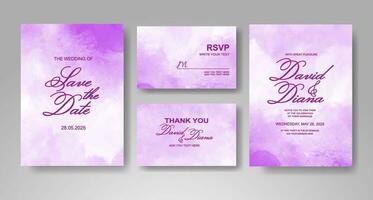 Wedding invitation with abstract watercolor background vector